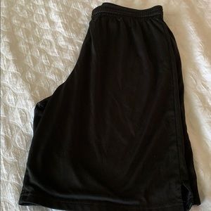 Plain black gym shorts